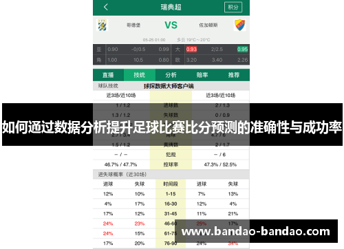如何通过数据分析提升足球比赛比分预测的准确性与成功率