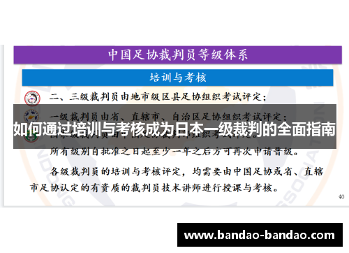 如何通过培训与考核成为日本一级裁判的全面指南